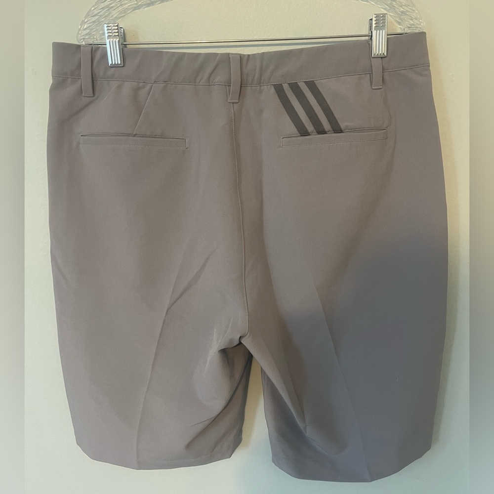 Adidas Men's Taupe Flat Front Shorts - Picture 3 of 6